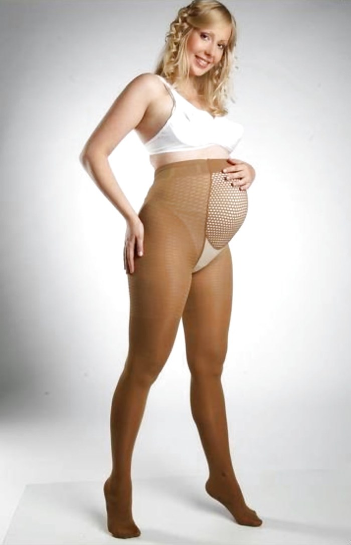 Pregnant in tights
