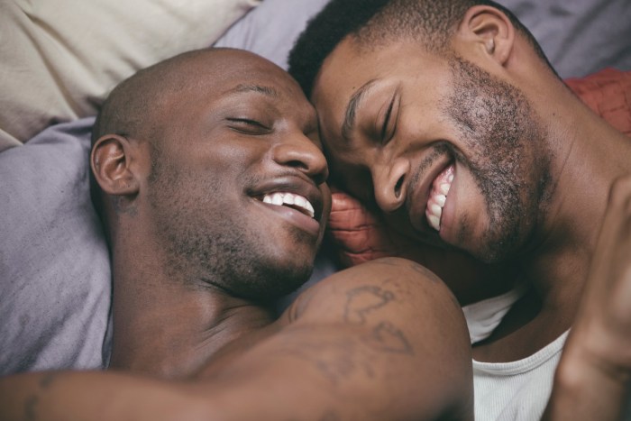 Two blacks in an embrace