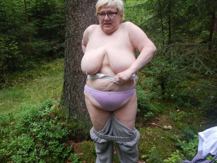 Old women with huge breasts