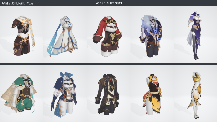 Costumes for Heroes Genshin Impact