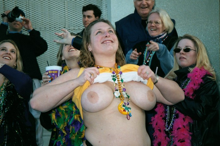 Women with naked breasts