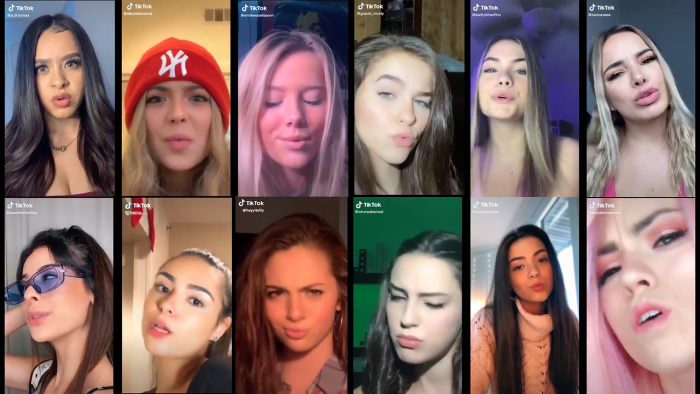 Beautiful stripped women