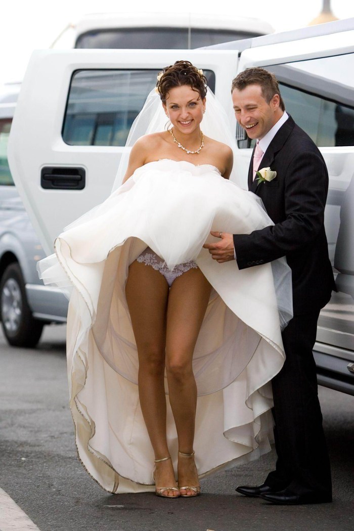 The bride has a dress