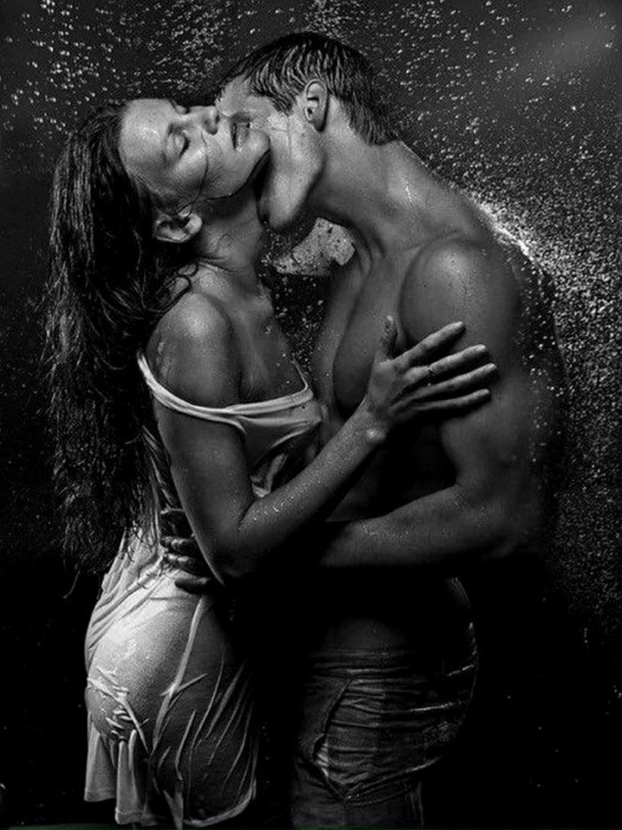 Man and woman sniff