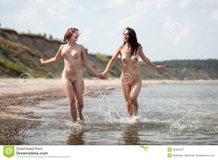 Girls run naked