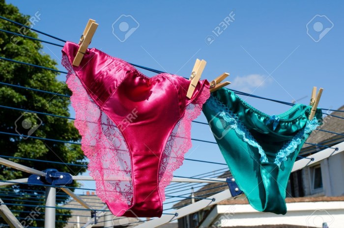 Panties on a linen rope