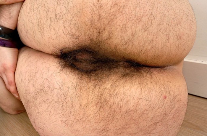 Naked hairy women's ass