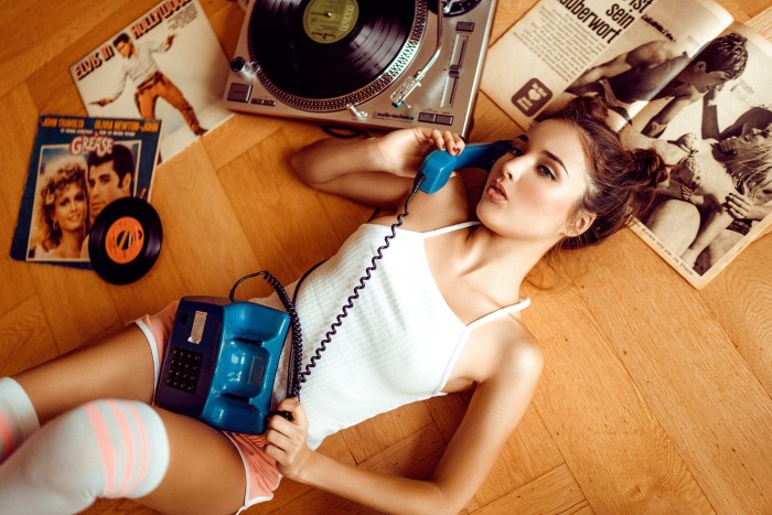 Girl with a player