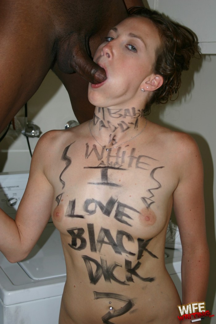 Militable inscriptions on a naked woman