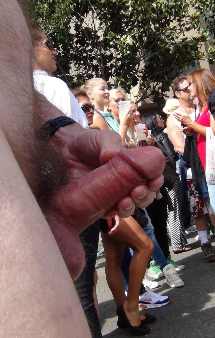 A huge cock is publicly