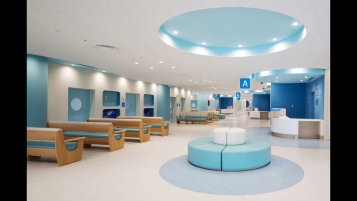 Hospital design in Europe in blue
