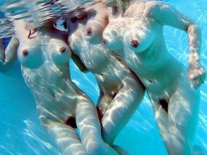 Swimming naked in the pool