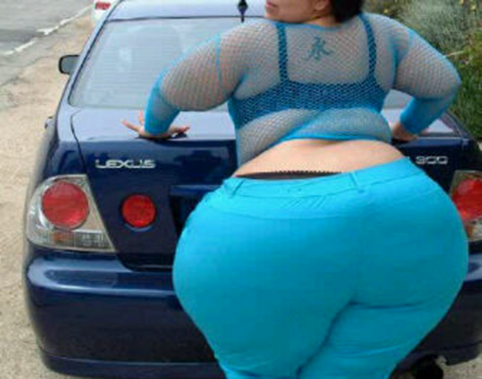 Fat girl with a big back