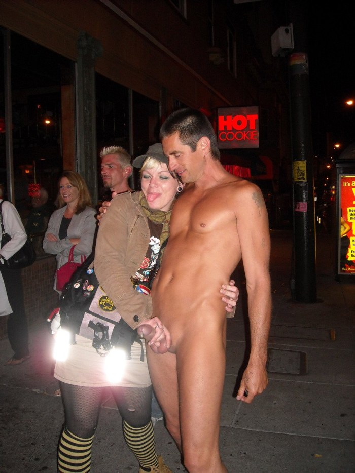 Naked women men in public
