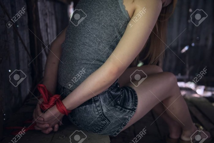 The girl tied the girl