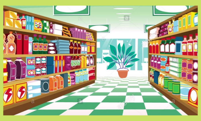 Cartoon supermarket