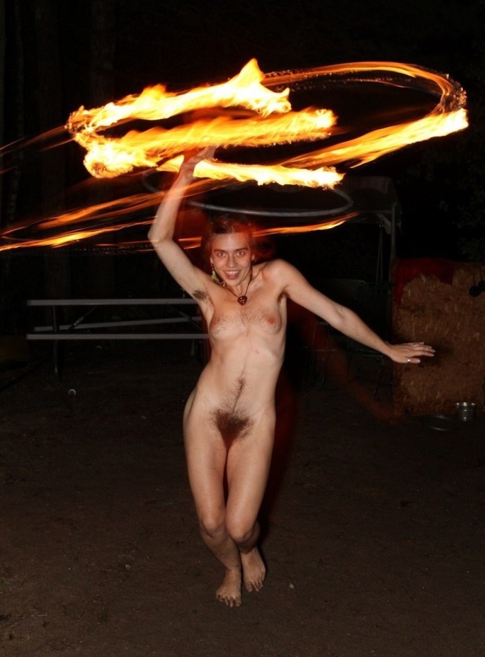 Erotic fire show girls