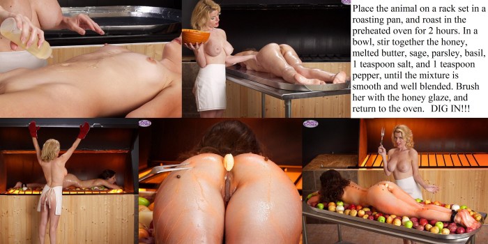 Girls naked by the fire