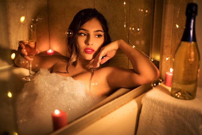 Beautiful girl in the bathroom