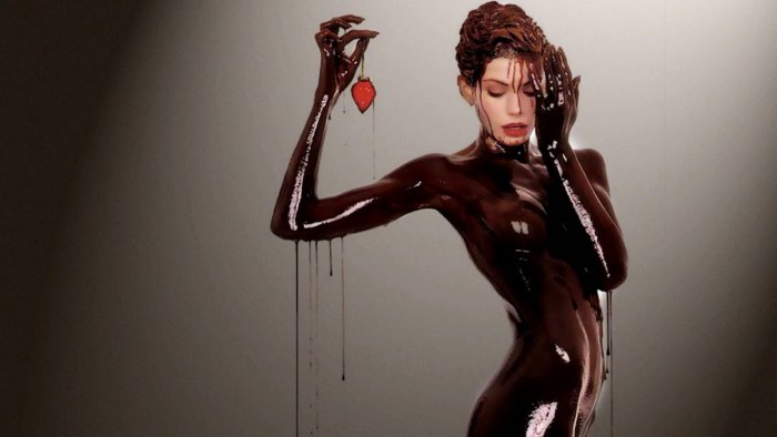 Girl all in chocolate