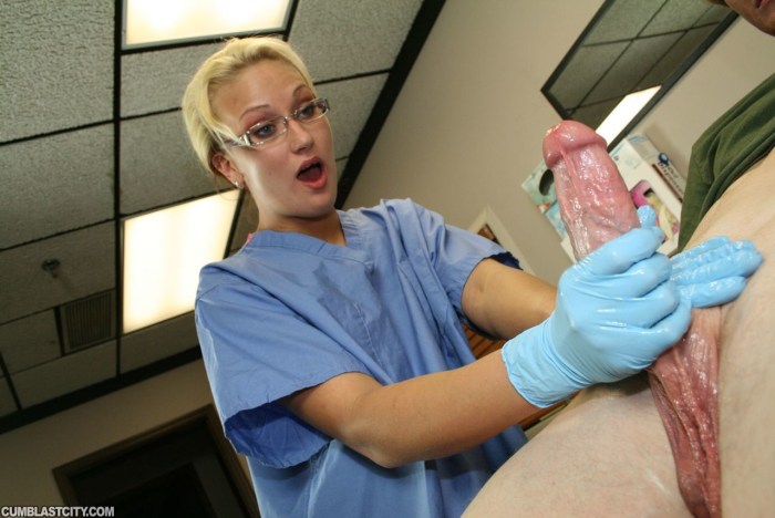 Jerked in medical gloves