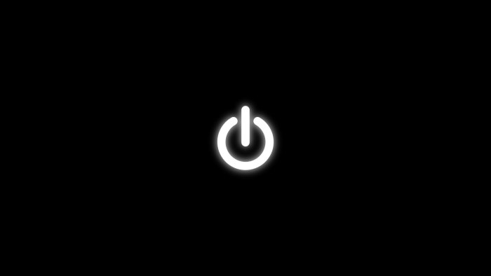 Black background on the desktop