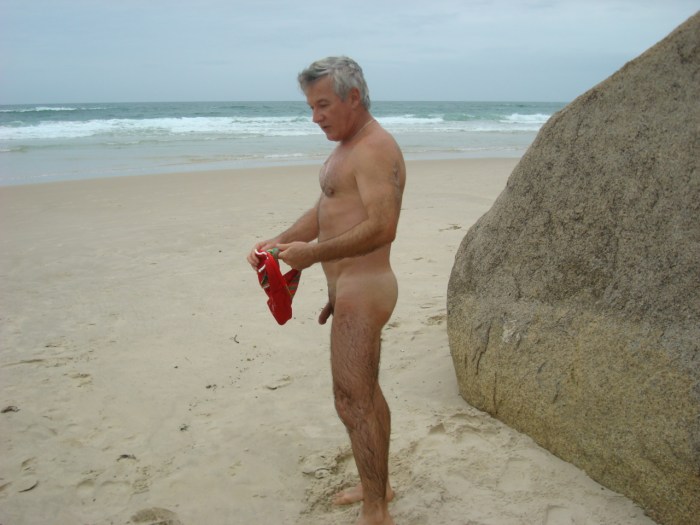 Naked mature men in nature