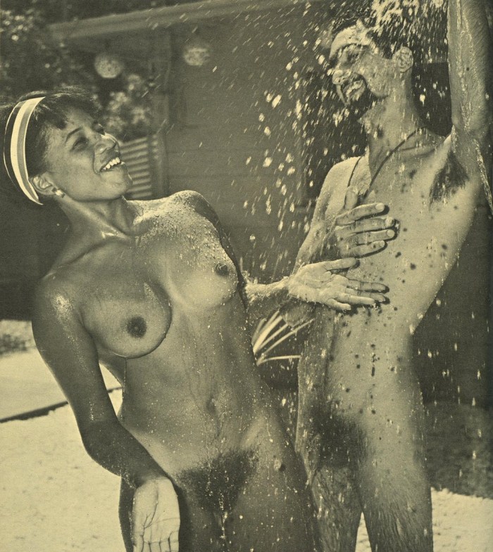 Elderly retro nudists