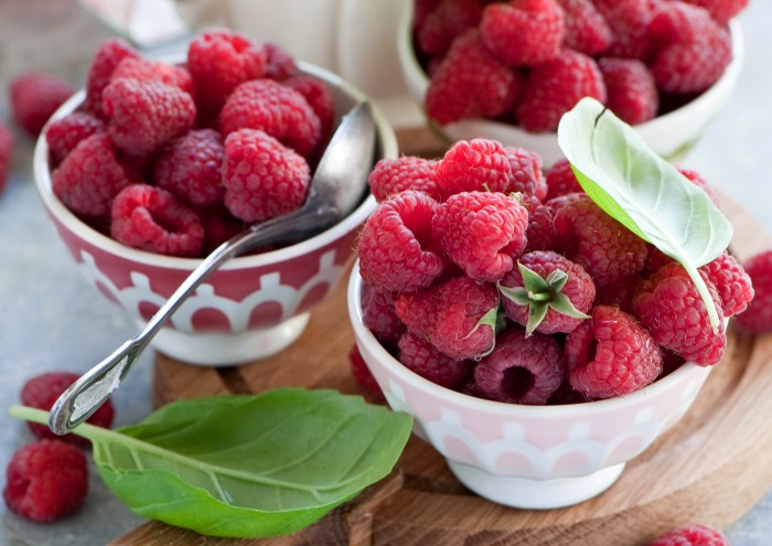 Raspberry is in a plate
