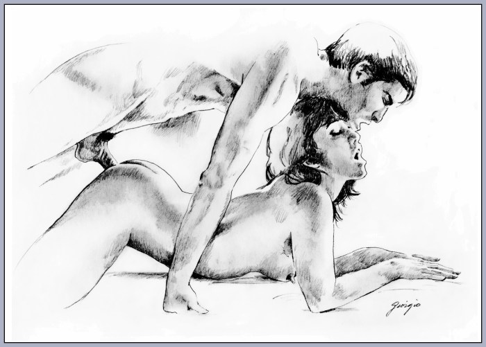 Naked women in a photo studio