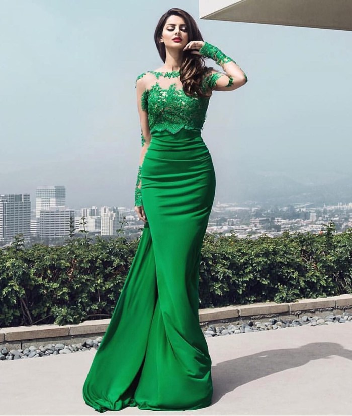 Satin dress with gloves
