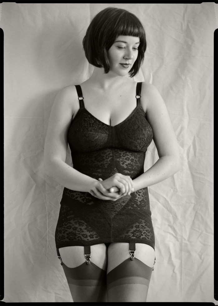 Adult women in retro lingerie