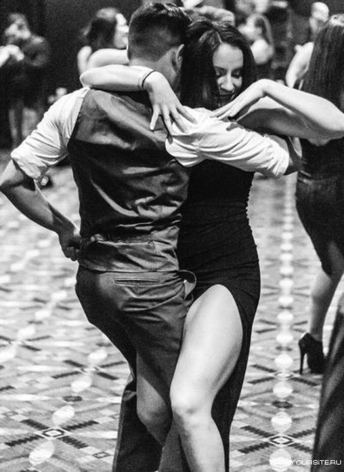 Man and girl dance
