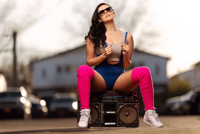 Beautiful girls in sneakers