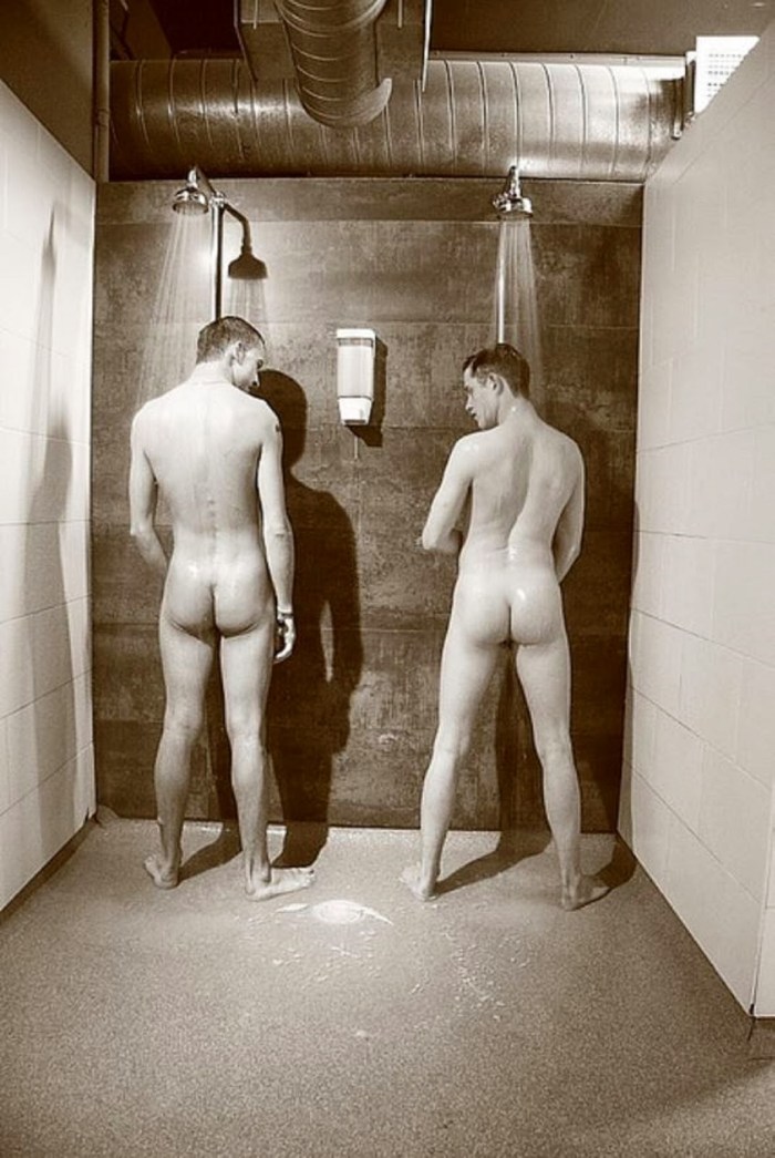 Naked students in shower