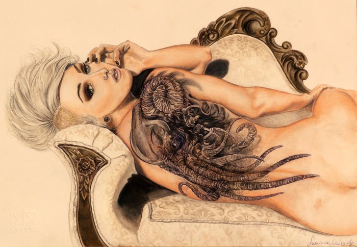 Drawn girls with tattoos