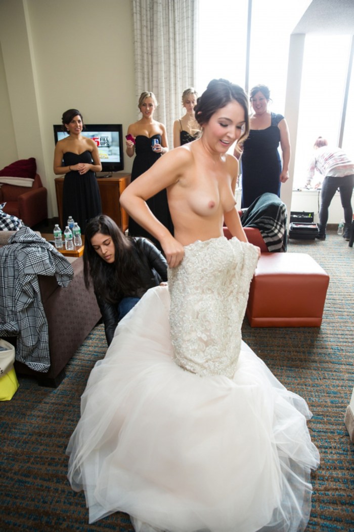 The bride was naked at the wedding