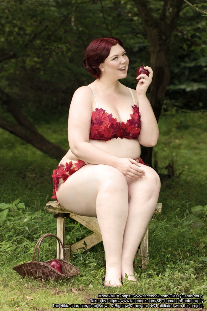 Puffy women in nature