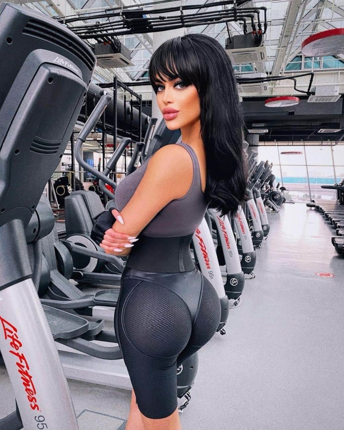 Anastasia Reshetova in leather leggings