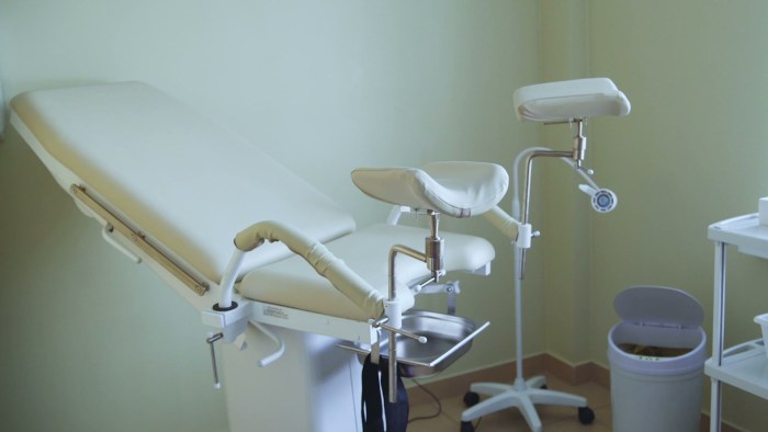 Gynecological chair in the hospital