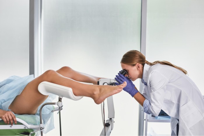 Girl on gynecological