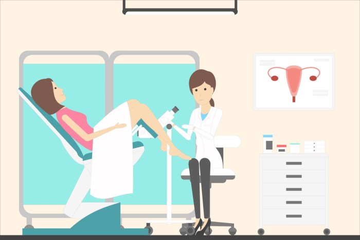 The girl lifts the dress gyno