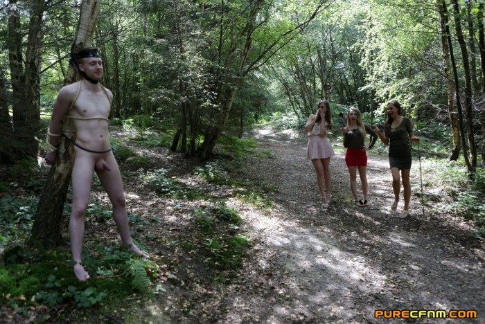 Hikeing on forest paths naked