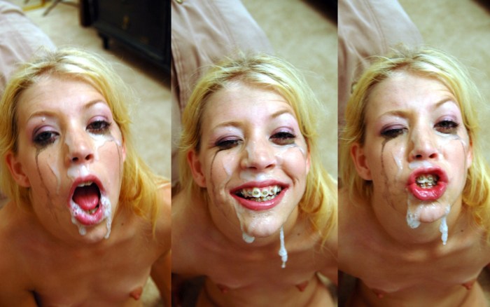 Girls with braces Cumshot