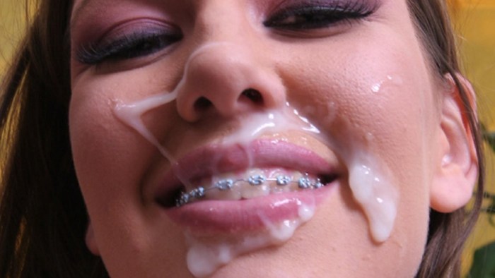 Porn actress blonde with braces