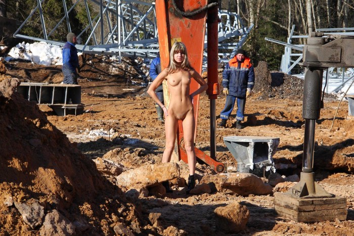 Erotic photo shoot at the factory