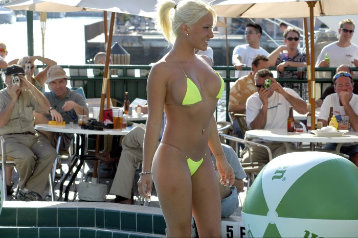 Girls in swimsuits on the beach in Anapa