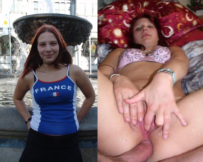 Dressed undressed collage anal in a public place