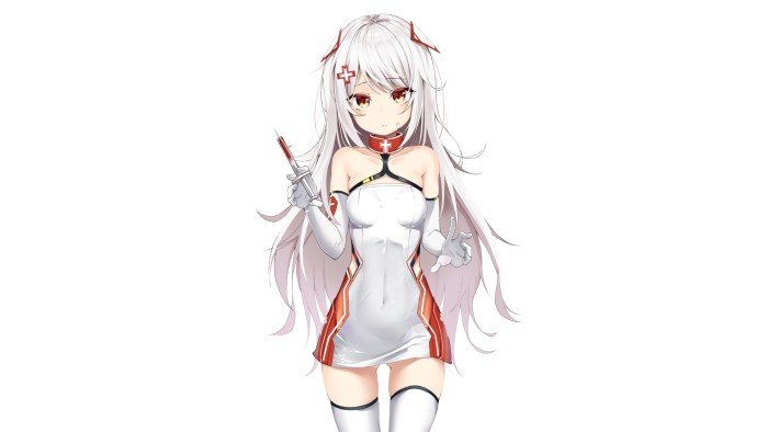 Anime wallpaper with white hair