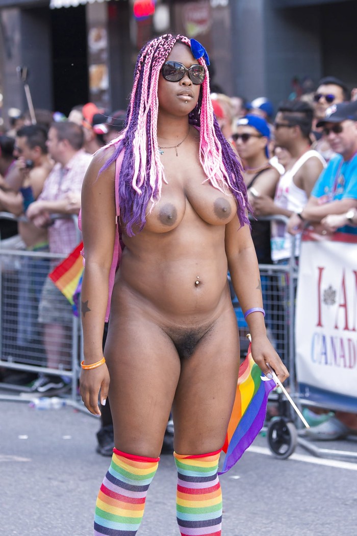A parade of naked black women